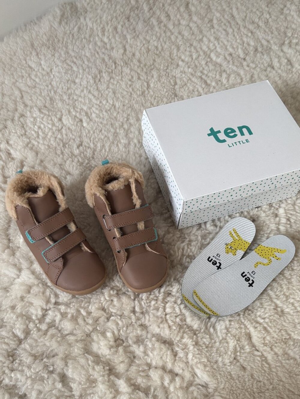 Ten Little Furry High Tops, Toddler 13, Chestnut Brown, NIB